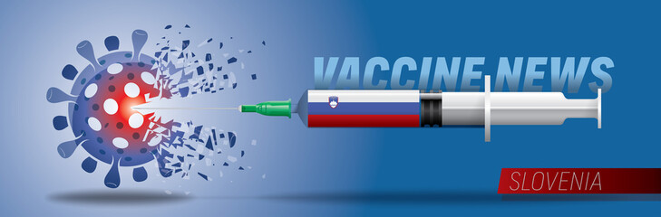 3D corona vaccine. Corona news vector. Country flag concept.