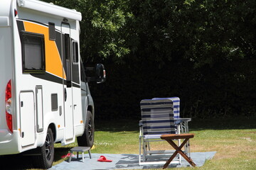 a new Caravan in the sunset