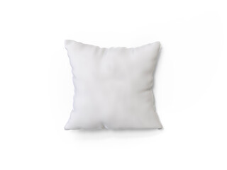 Blank pillow mockup template on isolated white background, empty cushion for your design, 3d illustration