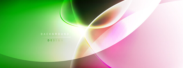 Vector abstract background - liquid bubble shapes on fluid gradient with shadows and light effects. Shiny design template for text