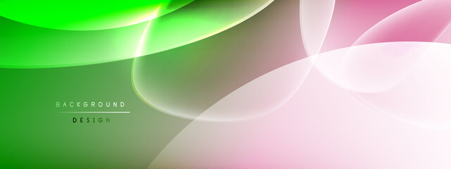 Vector abstract background - liquid bubble shapes on fluid gradient with shadows and light effects. Shiny design template for text