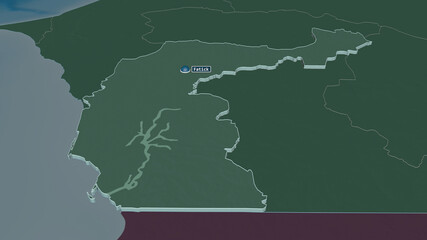 Fatick, Senegal - extruded with capital. Administrative