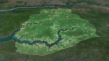 Sédhiou, Senegal - outlined. Satellite © Yarr65