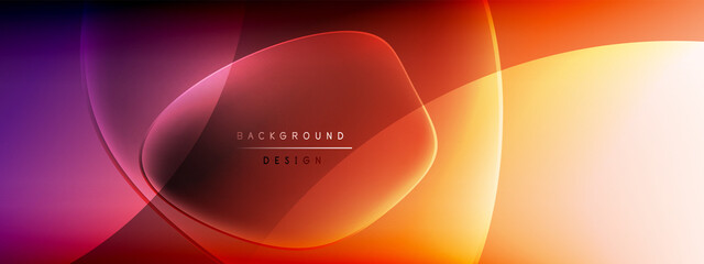 Vector abstract background - liquid bubble shapes on fluid gradient with shadows and light effects. Shiny design template for text