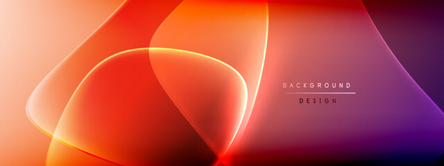 Vector abstract background - liquid bubble shapes on fluid gradient with shadows and light effects. Shiny design template for text