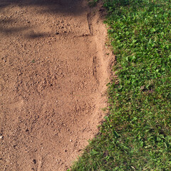 border between sand and grass