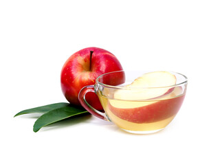 Apple vinegar or apple cider isolated on white background