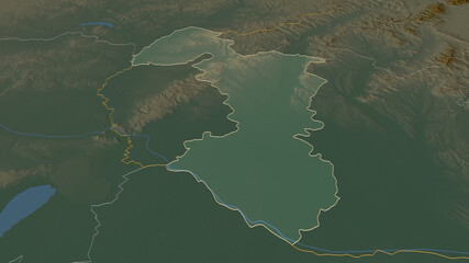 Trnavsk&yacute;, Slovakia - outlined. Relief