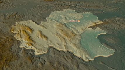 Jugovzhodna Slovenija, Slovenia - extruded with capital. Relief