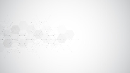 Abstract background of hexagons shape pattern. Concepts and ideas for healthcare technology, innovation medicine, health, science, and research.