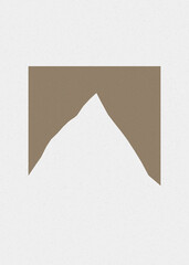 Hazelnut color Mountains rocks silhouette art logo design illustration