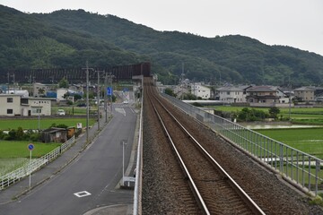 Fototapeta na wymiar 日本の田舎の線路