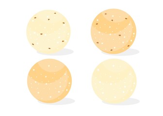 Rava,Rawa Laddu laddu Indian Sweets or Mithai Food Vector