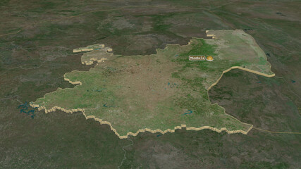 Mpumalanga, South Africa - extruded with capital. Satellite