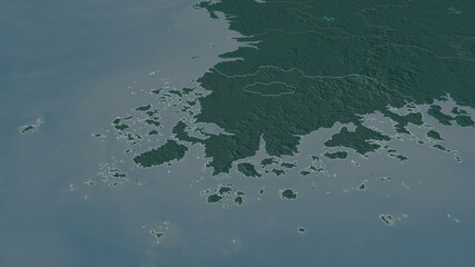 Jeollanam-do, South Korea - outlined. Administrative