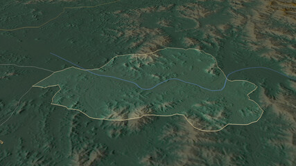 Seoul, South Korea - outlined. Relief