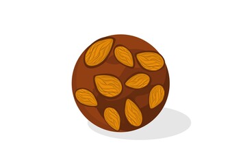 Dry fruit,Mewa laddu Indian Sweets or Mithai Food Vector