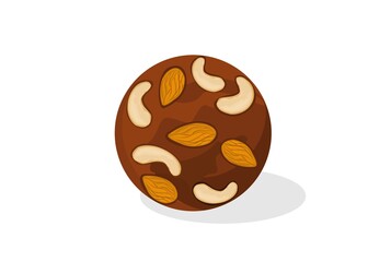 Dry fruit,Mewa laddu Indian Sweets or Mithai Food Vector