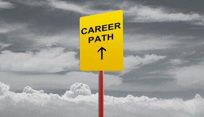 Career path with arrow symbol