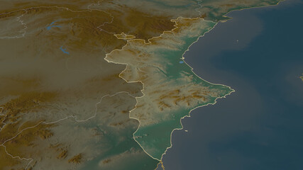 Comunidad Valenciana, Spain - outlined. Relief