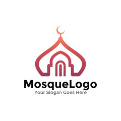 Islamic logo vector, creative muslim design, simple mosque logo design
