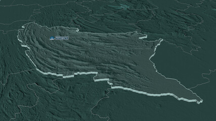 Ratnapura, Sri Lanka - extruded with capital. Administrative