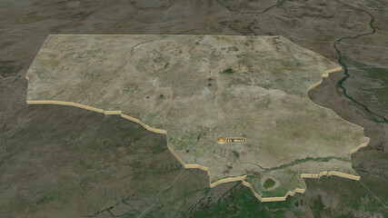 North Kurdufan, Sudan - extruded with capital. Satellite