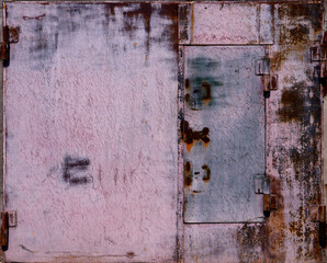 Metal garage doors painted like abstract paintings