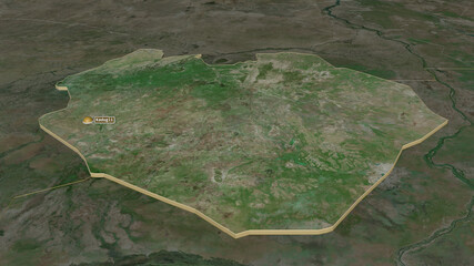South Kurdufan, Sudan - extruded with capital. Satellite