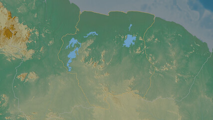 Suriname - overview. Relief