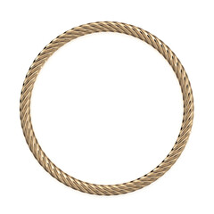 Golden rope circle 3d rendering