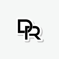 Initial DR Letter Logo isolated on gray background