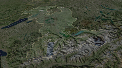 Bern, Switzerland - outlined. Satellite