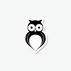 Owl sticker icon isolated on gray background