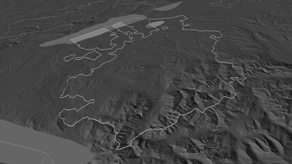 Fribourg, Switzerland - outlined. Bilevel