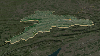 Jura, Switzerland - extruded with capital. Satellite