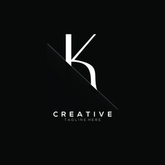 K White Letter Logo Design with Creative Paper Cut