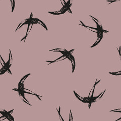 Seamless vector pattern with birds.