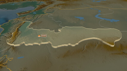 Hamah, Syria - extruded with capital. Relief