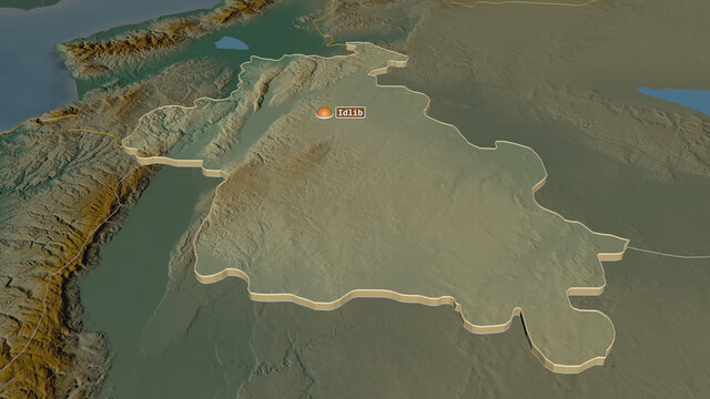 Idlib, Syria - extruded with capital. Relief