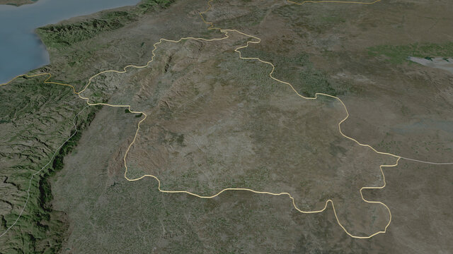 Idlib, Syria - outlined. Satellite