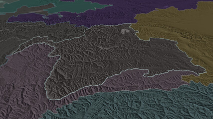 Gorno-Badakhshan, Tajikistan - outlined. Administrative