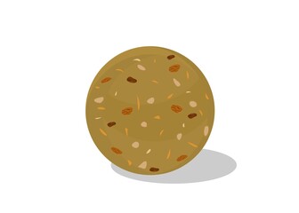 Methi,Fenugreek,sonth laddu Indian Sweets or Mithai Food Vector