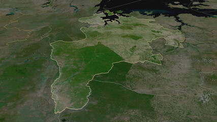 Geita, Tanzania - outlined. Satellite