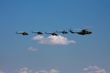 06/24/2020. Moscow Russian Federation. Military aircraft fly to victory parade
