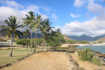 Fototapeta na wymiar Pokai Bay Beach Oahu Island Hawaii