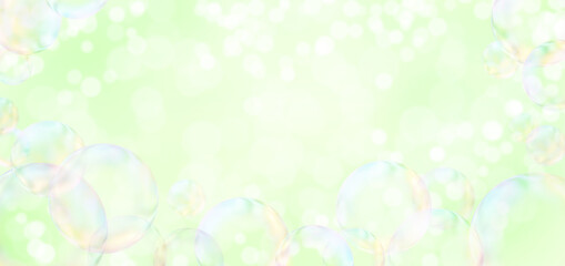 Bubbles on light green background