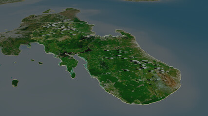 Zanzibar South and Central, Tanzania - outlined. Satellite