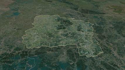 Fototapeta na wymiar Ang Thong, Thailand - outlined. Satellite