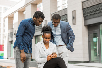 team of young african people on a walk